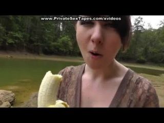 drunk girlfriend fucking in the forest