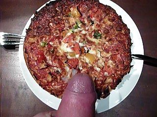 cum on pizza